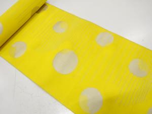 アンティーク　横段に水玉模様織り出し　八寸帯地反物